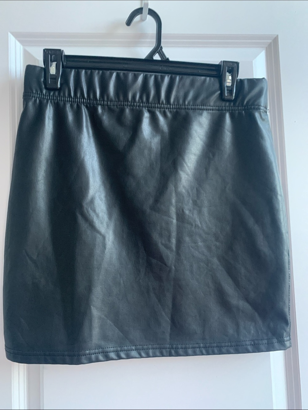 Revamped Black Faux Leather Mini Skirt